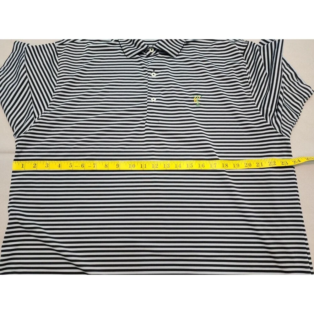 Fennec Men's Golf Polo Shirt Grey with Black with Stripes Size XL